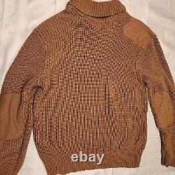 Vintage Polo Ralph Lauren Sportsman Patch Elbow Pads Shawl Collar Sweater Men XL