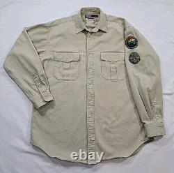 Vintage Polo Ralph Lauren Sportsmen License Respect Wildlife Patch Shirt Men's L