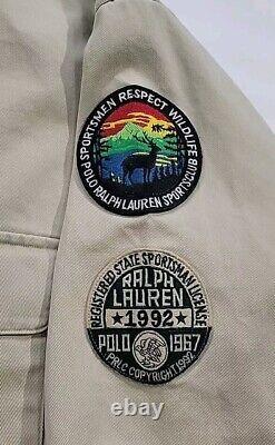 Vintage Polo Ralph Lauren Sportsmen License Respect Wildlife Patch Shirt Men's L