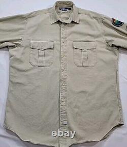Vintage Polo Ralph Lauren Sportsmen License Respect Wildlife Patch Shirt Men's L