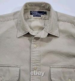 Vintage Polo Ralph Lauren Sportsmen License Respect Wildlife Patch Shirt Men's L
