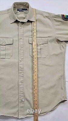 Vintage Polo Ralph Lauren Sportsmen License Respect Wildlife Patch Shirt Men's L