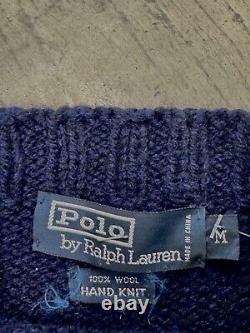 Vintage Polo Ralph Lauren Star Knit Sweater Rare Size M