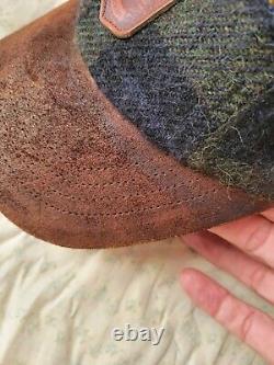 Vintage Polo Ralph Lauren Suade Brim Wool Hunting Pheasant Patch Cap Olive Navy