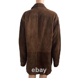 Vintage Polo Ralph Lauren Suede Coat Mens Medium Dark Brown