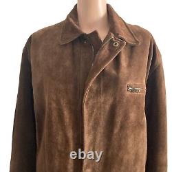 Vintage Polo Ralph Lauren Suede Coat Mens Medium Dark Brown