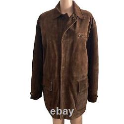 Vintage Polo Ralph Lauren Suede Coat Mens Medium Dark Brown