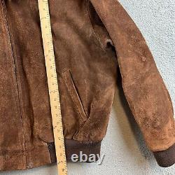 Vintage Polo Ralph Lauren Suede Jacket Genuine Leather Full Zip Bomber XL