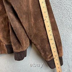 Vintage Polo Ralph Lauren Suede Jacket Genuine Leather Full Zip Bomber XL