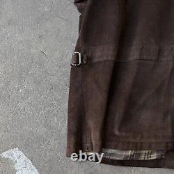 Vintage Polo Ralph Lauren Suede Leather Harrington Plaid Lined Jacket Size XXL