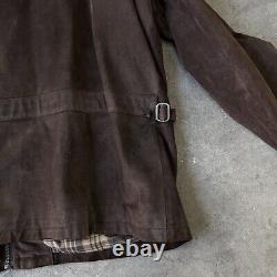 Vintage Polo Ralph Lauren Suede Leather Harrington Plaid Lined Jacket Size XXL