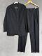 Vintage Polo Ralph Lauren Suit 42l 35x34 Italy Black Wool Pinstripe 90s Luxury