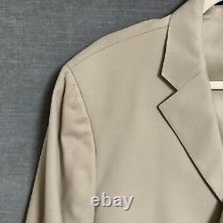 Vintage Polo Ralph Lauren Suit 42L 36x34 Italy Tan Extra Fine Wool 90s Luxury