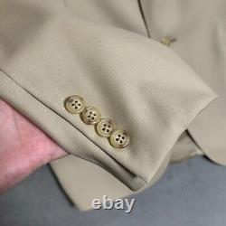 Vintage Polo Ralph Lauren Suit 42L 36x34 Italy Tan Extra Fine Wool 90s Luxury