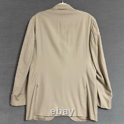 Vintage Polo Ralph Lauren Suit 42L 36x34 Italy Tan Extra Fine Wool 90s Luxury