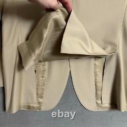 Vintage Polo Ralph Lauren Suit 42L 36x34 Italy Tan Extra Fine Wool 90s Luxury