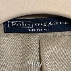 Vintage Polo Ralph Lauren Suit 42L 36x34 Italy Tan Extra Fine Wool 90s Luxury