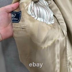 Vintage Polo Ralph Lauren Suit 42L 36x34 Italy Tan Extra Fine Wool 90s Luxury