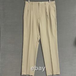 Vintage Polo Ralph Lauren Suit 42L 36x34 Italy Tan Extra Fine Wool 90s Luxury
