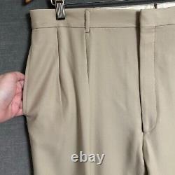 Vintage Polo Ralph Lauren Suit 42L 36x34 Italy Tan Extra Fine Wool 90s Luxury