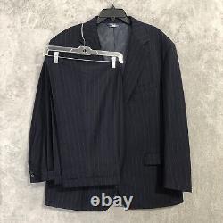 Vintage Polo Ralph Lauren Suit Blazer 46T Pants 36X30 Blue Wool Pinstripe USA