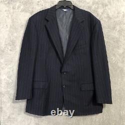 Vintage Polo Ralph Lauren Suit Blazer 46T Pants 36X30 Blue Wool Pinstripe USA