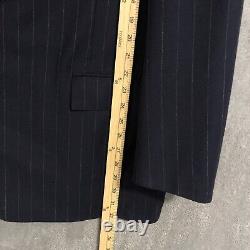 Vintage Polo Ralph Lauren Suit Blazer 46T Pants 36X30 Blue Wool Pinstripe USA
