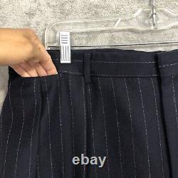 Vintage Polo Ralph Lauren Suit Blazer 46T Pants 36X30 Blue Wool Pinstripe USA