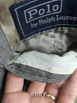 Vintage Polo Ralph Lauren Suit Men's 42R Gray Waist 38x32 Pleated Cuffed