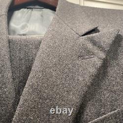 Vintage Polo Ralph Lauren Suit Mens 41L Gray Wool Flannel Double Breasted USA