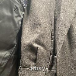 Vintage Polo Ralph Lauren Suit Mens 41L Gray Wool Flannel Double Breasted USA