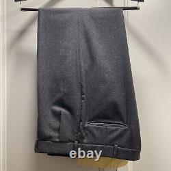 Vintage Polo Ralph Lauren Suit Mens 41L Gray Wool Flannel Double Breasted USA