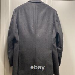 Vintage Polo Ralph Lauren Suit Mens 41L Gray Wool Flannel Double Breasted USA