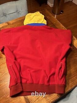 Vintage Polo Ralph Lauren Superman Red USA Polo Fleece Size Large Hood Pockets