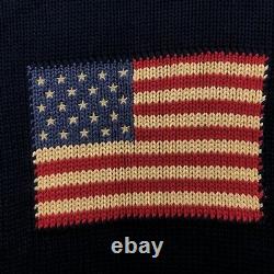 Vintage Polo Ralph Lauren Sweater Boys Medium Classic Iconic American Flag Knit
