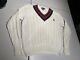 Vintage Polo Ralph Lauren Sweater Crest V Neck Tennis Cable Hand Knit Men's Xl