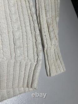 Vintage Polo Ralph Lauren Sweater Crest V Neck Tennis Cable Hand Knit Men's XL