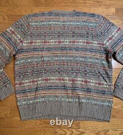 Vintage Polo Ralph Lauren Sweater Fair Isle/Nordic Mens XL Silk/ Linen Blend