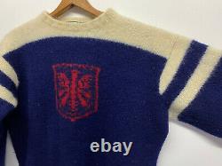 Vintage Polo Ralph Lauren Sweater Hand Knit Wool Crest Shied Eagle sz Medium 90s