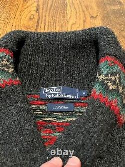 Vintage Polo Ralph Lauren Sweater Medium 97% Wool Hand Knit EUC