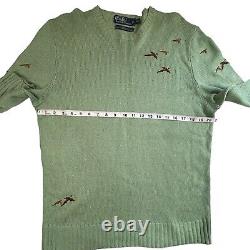 Vintage Polo Ralph Lauren Sweater Men XL Green Pheasant Embroidered Silk Bird