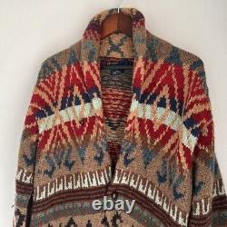 Vintage Polo Ralph Lauren Sweater Men's L Cardigan Wool Southwestern Hand Knit