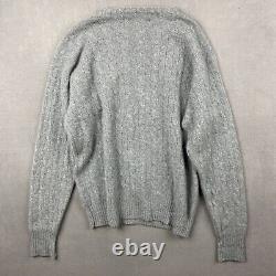 Vintage Polo Ralph Lauren Sweater Men's L Gray 100% Cashmere Cable Knit