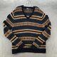 Vintage Polo Ralph Lauren Sweater Mens 2xl Xxl Fair Isle Cotton Linen Pullver