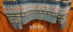 Vintage Polo Ralph Lauren Sweater Mens Medium Green Aztec Alpaca Lambs Wool