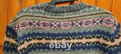 Vintage Polo Ralph Lauren Sweater Mens Medium Green Aztec Alpaca Lambs Wool