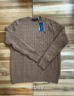 Vintage Polo Ralph Lauren Sweater Mens Medium camel melange Cable Knit sweater