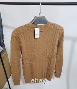 Vintage Polo Ralph Lauren Sweater Mens Medium camel melange Cable Knit sweater