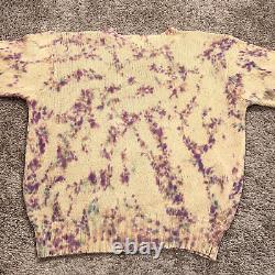 Vintage Polo Ralph Lauren Sweater Mens XL Beige Blue Purple Cotton Candy Tie Dye