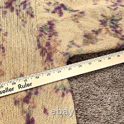 Vintage Polo Ralph Lauren Sweater Mens XL Beige Blue Purple Cotton Candy Tie Dye